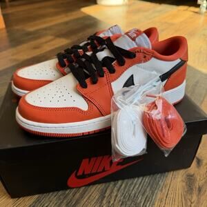 Nike Air Jordan 1 Low OG Starfish GS Orange Black White 6.5Y Womens 8 CZ0858-801